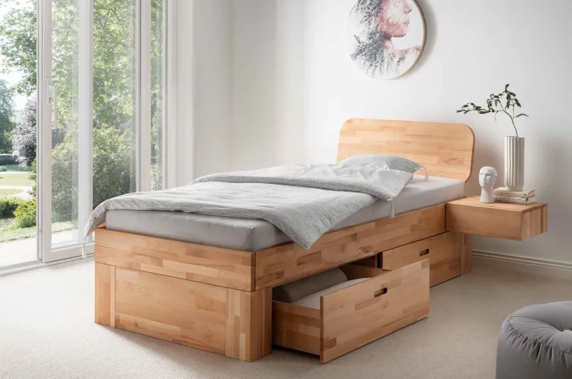 Sale Los Angeles Holzbett mit Stauraum Massivholzbett
