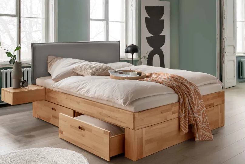 Sale Los Angeles Holzbett mit Stauraum Massivholzbett
