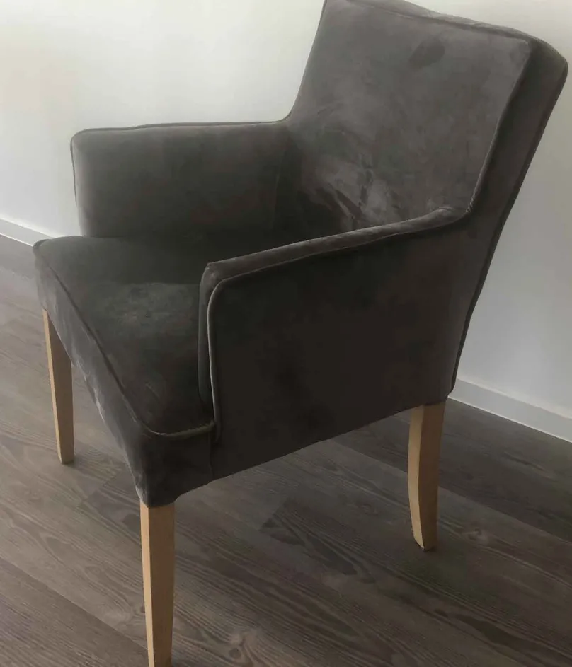 Discount Loungesessel Samt grau Stühle|Armlehnenstuhl