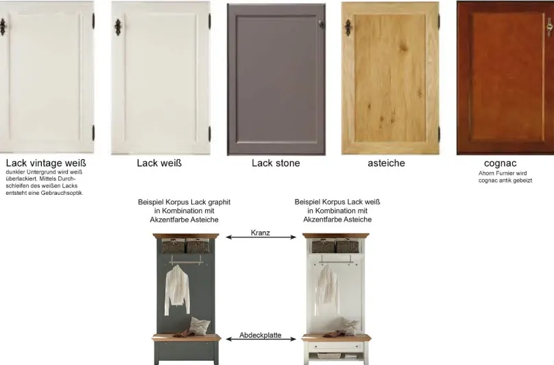 Maisonette Garderobe Landhausstil Garderobenset