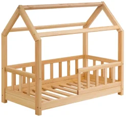New Massivholz Kinderbett mit Himmelaufbau in 3 Größen Kinder Kinderbett