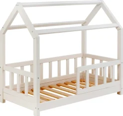 New Massivholz Kinderbett mit Himmelaufbau in 3 Größen Kinder Kinderbett