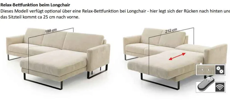 Discount Maximilian Sofa mit Ottomane Schlafsofa|Ecksofas