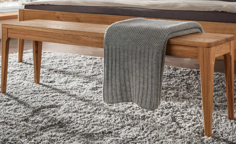 Meran Holzbett mit Polsterkopfteil Massivholzbett