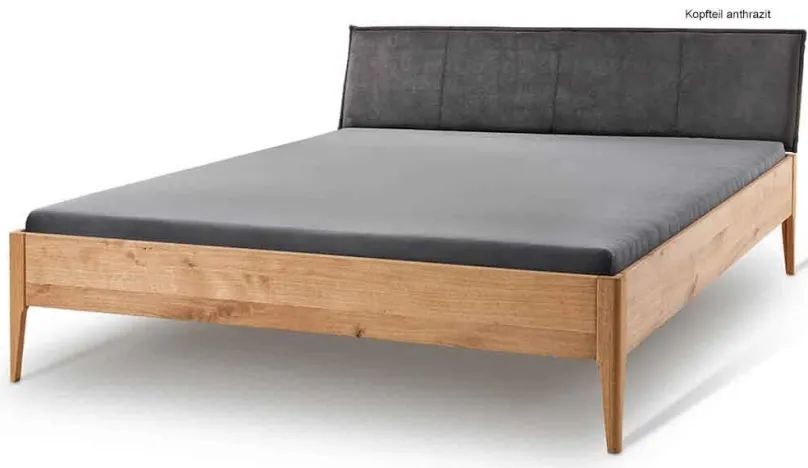 Meran Holzbett mit Polsterkopfteil Massivholzbett