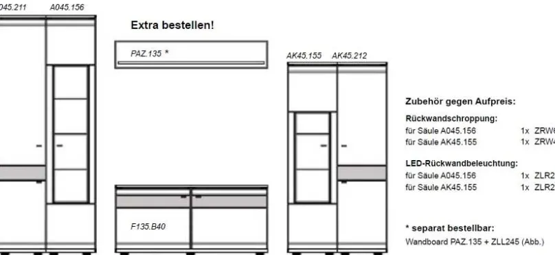 Sale Mira Schrankwand Wohnzimmer Wohnwände