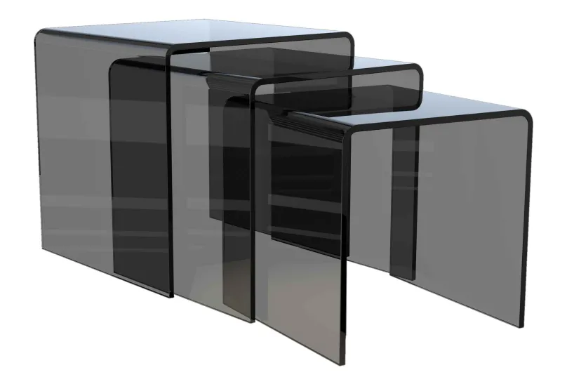 Hot Olivea Beistelltisch Glas 3er Set Beistelltische