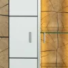 Best Orbano white Wohnwand mit Hirnholz Applikation weiß / alteiche Wohnwände