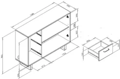 New Orlando günstige Kommode 120 cm mit Schubkästen u. Türen Sideboards|Anrichten