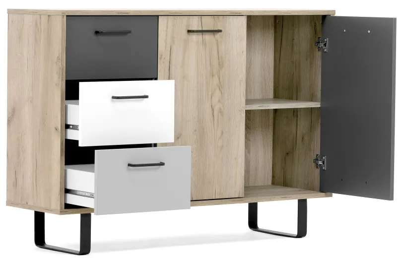 New Orlando günstige Kommode 120 cm mit Schubkästen u. Türen Sideboards|Anrichten