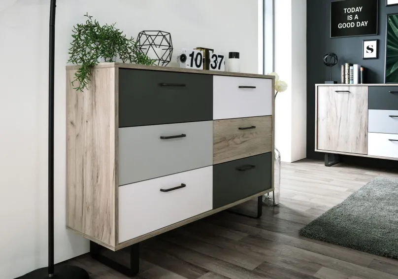 New Orlando günstige Schubladenkommode eiche Flurkommode|Sideboards