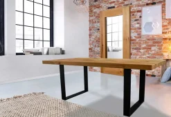 Outlet Oskar Massivholz Esstisch wildeiche vintage Esstische|Esstische