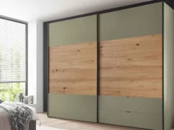 Outlet Paros Kleiderschrank mit Schubladen Schwebebetürenschränke
