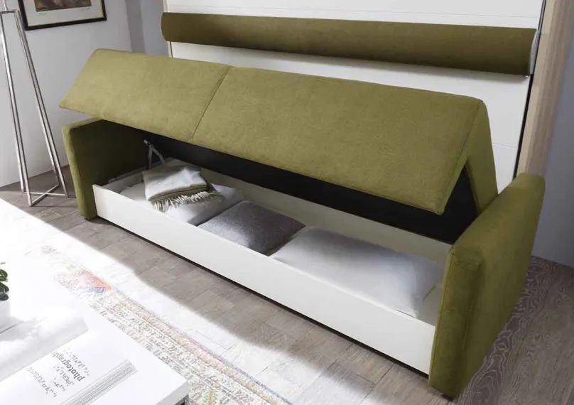 2RaumWunder Querklappbett mit Sofa Schrankbett