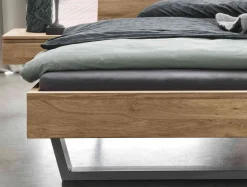 Outlet Redwood Holzbett mit Polsterkopfteil Massivholzbett