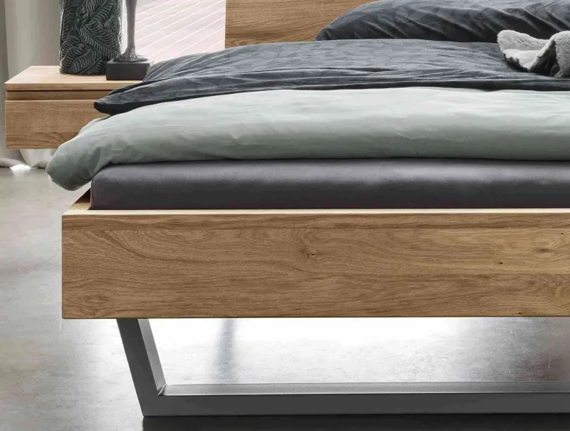 Outlet Redwood Holzbett mit Polsterkopfteil Massivholzbett