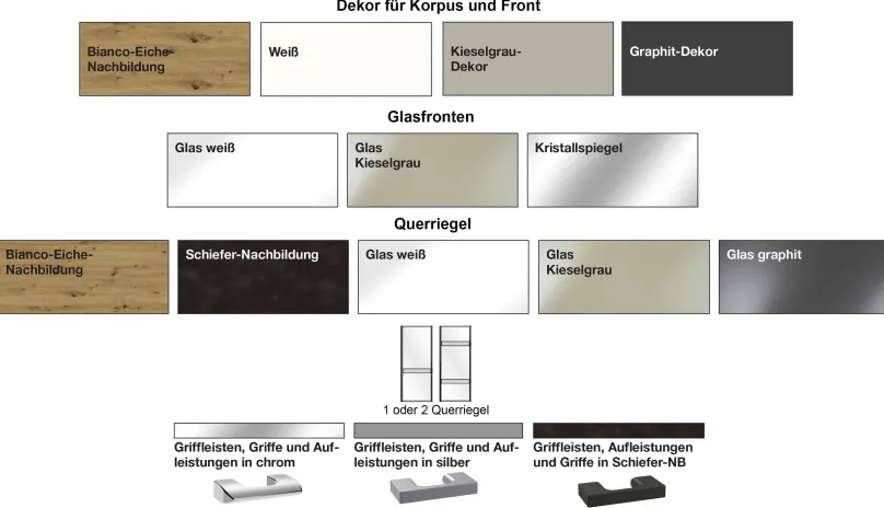 Discount Rialto Kleiderschrank mit Glasfront Schwebebetürenschränke