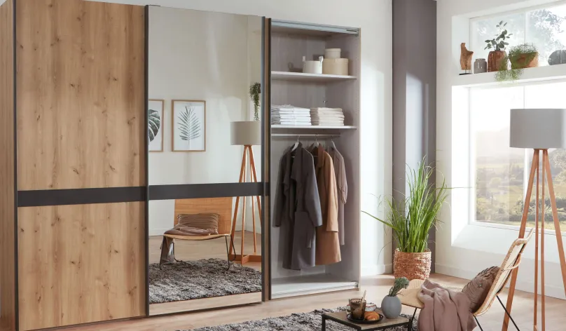 Clearance Rialto Kleiderschrank mit Spiegel Schwebebetürenschränke