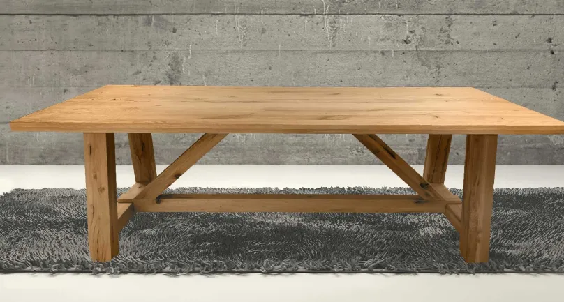 Sale Rustic Max rustikaler Massivholztisch rustic, wildeiche 200x100 / 220x100 cm Esstische|Esstische