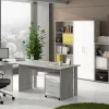 Outlet Saturn Büroeinrichtung in Beton-Optik komplett Büromöbel Sets