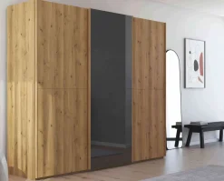 Online Scale Slide Wood Kleiderschrank eiche Schwebebetürenschränke