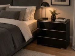 Outlet Shanghai Nachtschrank schwarz Nachtkommode