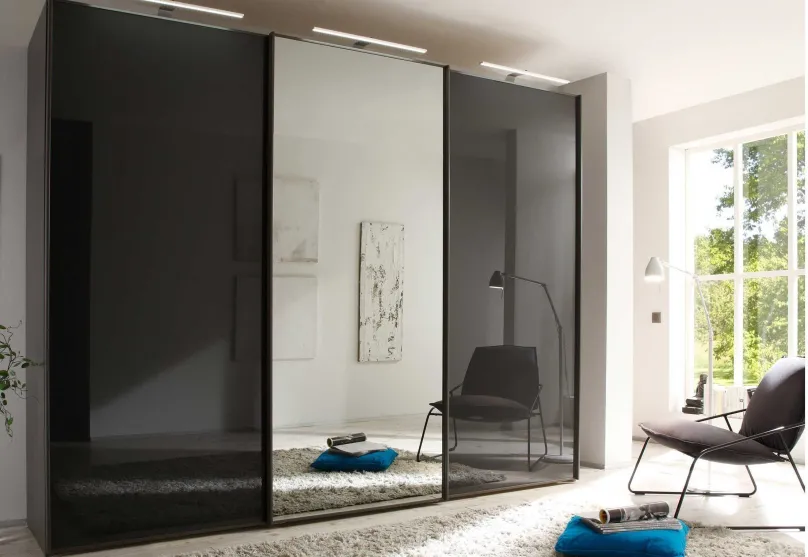 Outlet Sinfonie Plus Kleiderschrank mit Glastüren Schwebebetürenschränke