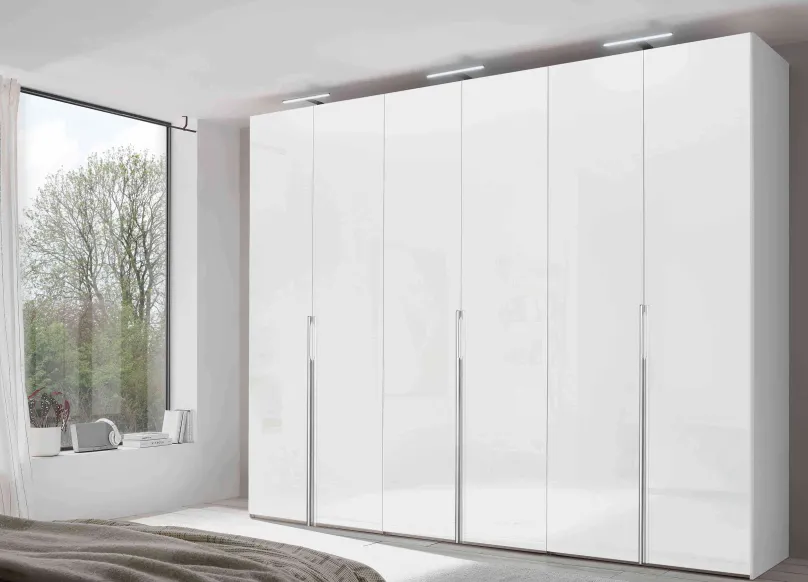 Clearance Sinfonie Plus Nova Kleiderschrank weiß mit Spiegel Drehtürenschränke