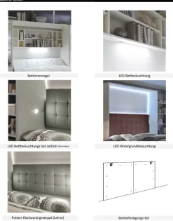 Smart & Clever Schrankwand mit Bett Schlafzimmer Komplett|Wohnwände