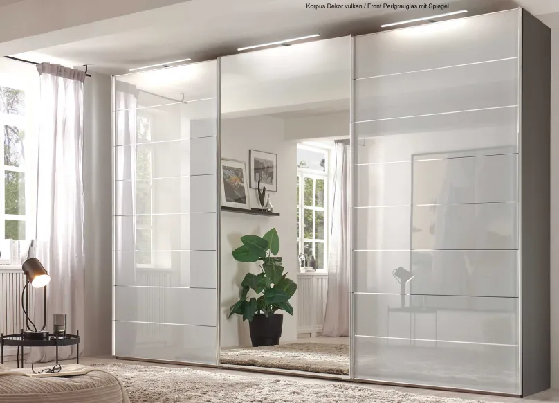 Discount Sonate Como Kleiderschrank mit Spiegel B400 cm Schwebebetürenschränke