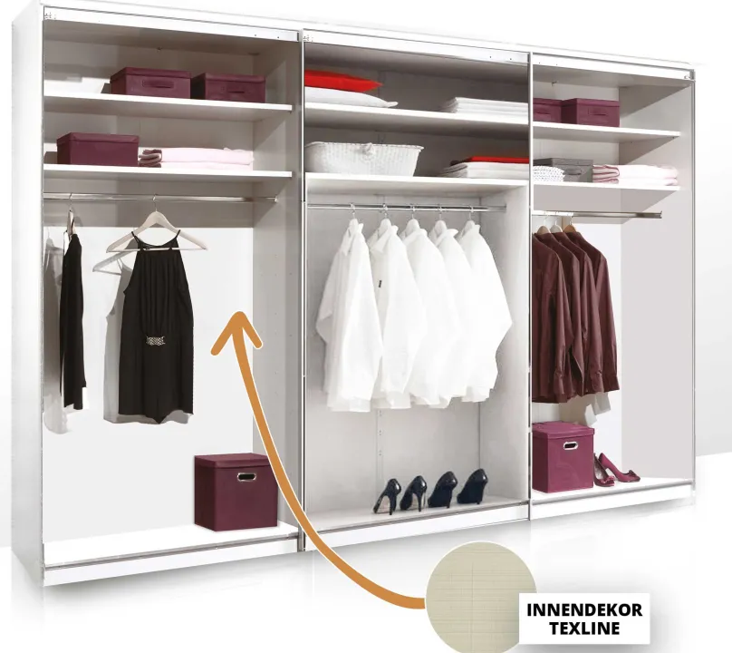 Discount Sonate Como Kleiderschrank mit Spiegel B336 cm Schwebebetürenschränke