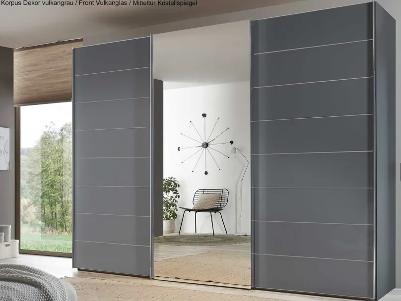 Discount Sonate Como Kleiderschrank mit Spiegel B336 cm Schwebebetürenschränke
