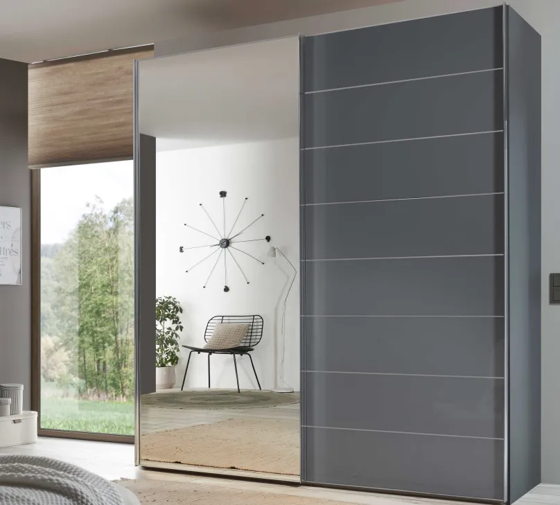 Best Sonate Como Kleiderschrank mit Spiegel B188 cm Schwebebetürenschränke