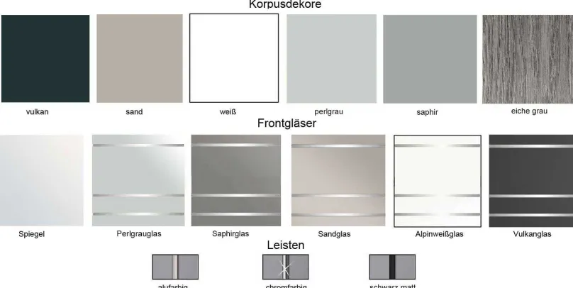 Clearance Sonate Lucca Kleiderschrank Glas B225 cm Schwebebetürenschränke
