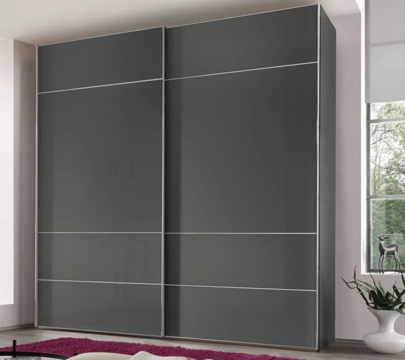 Clearance Sonate Lucca Kleiderschrank Glas B225 cm Schwebebetürenschränke