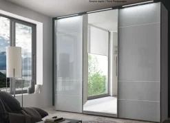 Clearance Sonate Lucca Schwebetürenschrank mit Spiegel 300 cm Schwebebetürenschränke