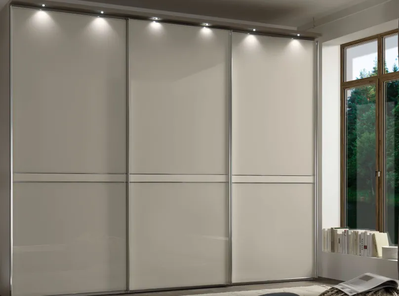 Online Sonate Pesaro Kleiderschrank Glasfront B249 cm Schwebebetürenschränke