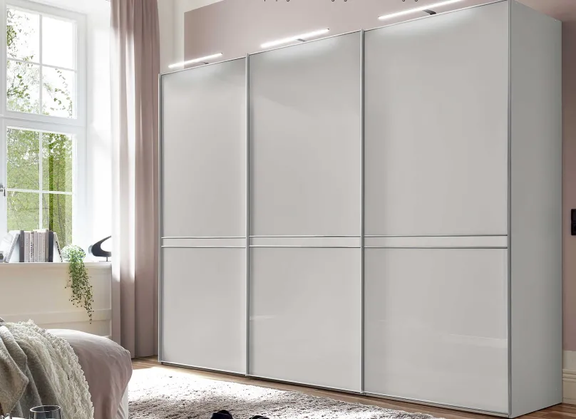 Sale Sonate Pesaro Schrank mit Glasfront B298 cm Schwebebetürenschränke