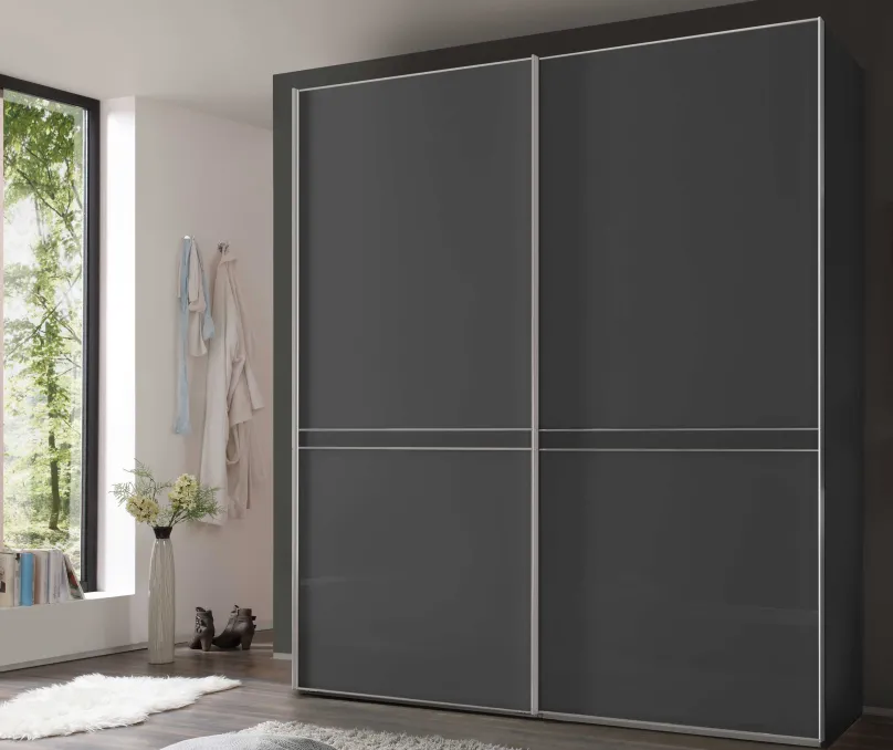 Online Sonate Pesaro Schrank mit Glastüren B200 cm Schwebebetürenschränke