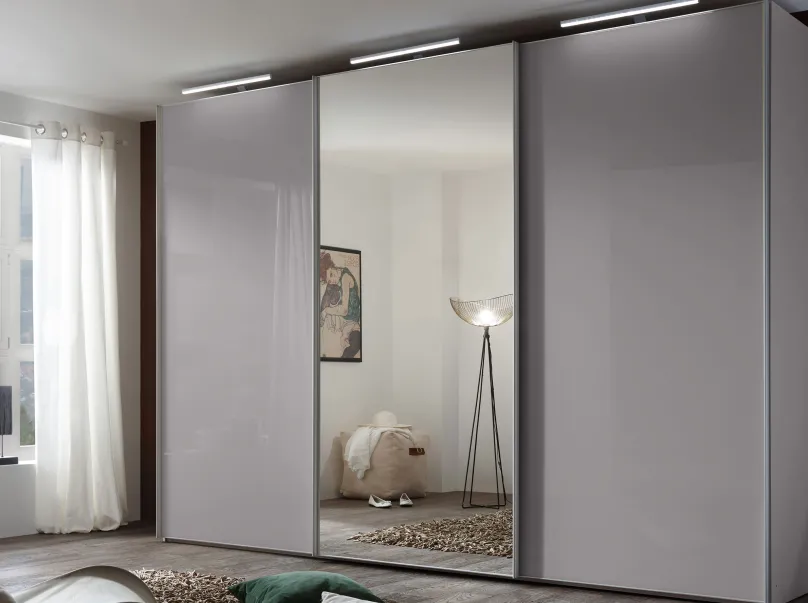 Outlet Sonate Rom Kleiderschrank Schiebetüren Spiegel B400 cm Schwebebetürenschränke