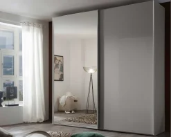 New Sonate Rom Schwebetürenschrank mit Spiegel B167 cm Schwebebetürenschränke