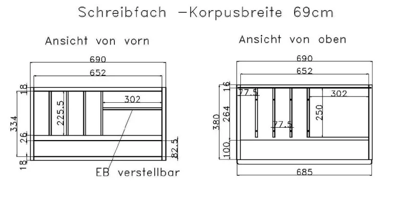 Discount Square Sekretär Schreibtisch Highboards