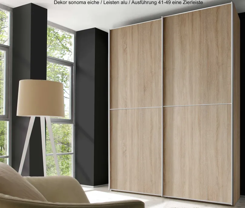 New Staud Sinfonie Plus Kleiderschrank grau Schwebebetürenschränke