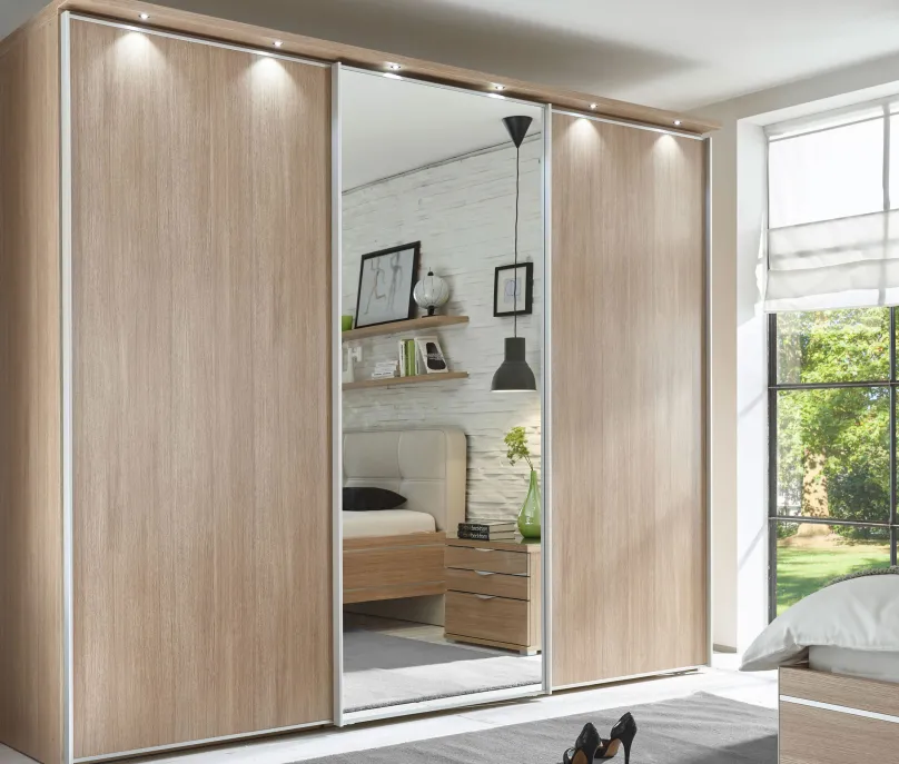 New Staud Sinfonie Plus Kleiderschrank mit Spiegel Schwebebetürenschränke