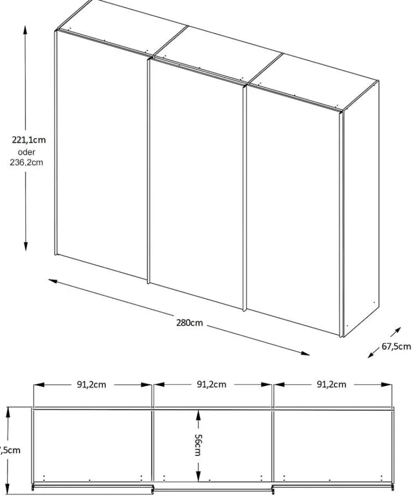 New Staud Sinfonie Plus Schwebetürenschrank Schwebebetürenschränke