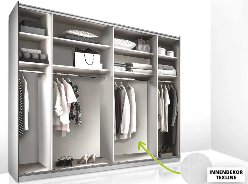 New Staud Sonett Kleiderschrank mit Spiegel Schwebebetürenschränke