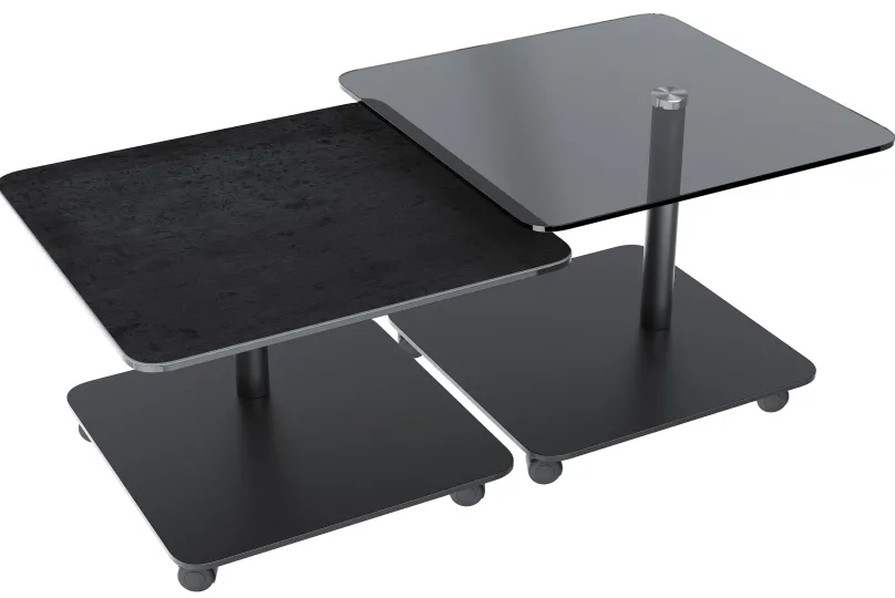 Outlet Thales Tisch mit Rollen 60x60 Beistelltische