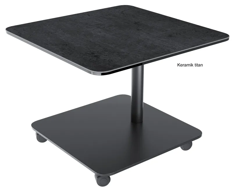 Outlet Thales Tisch mit Rollen 60x60 Beistelltische