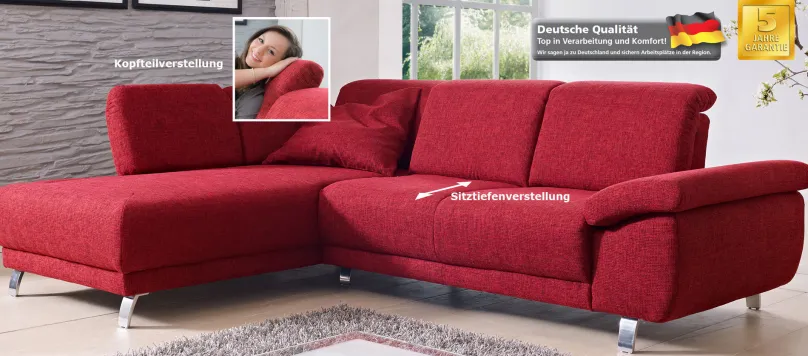Online Time Sofa mit Sitztiefenverstellung Ecksofas