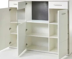 Best Trento Highboard weiß Hochglanz Highboards|Buffetschränke